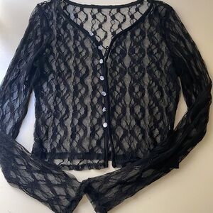 Sheer Black Lace Cardigan